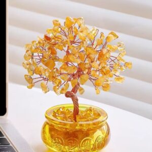 Yellow Quartz Gem Tree – Luck & Money Attraction Talisman