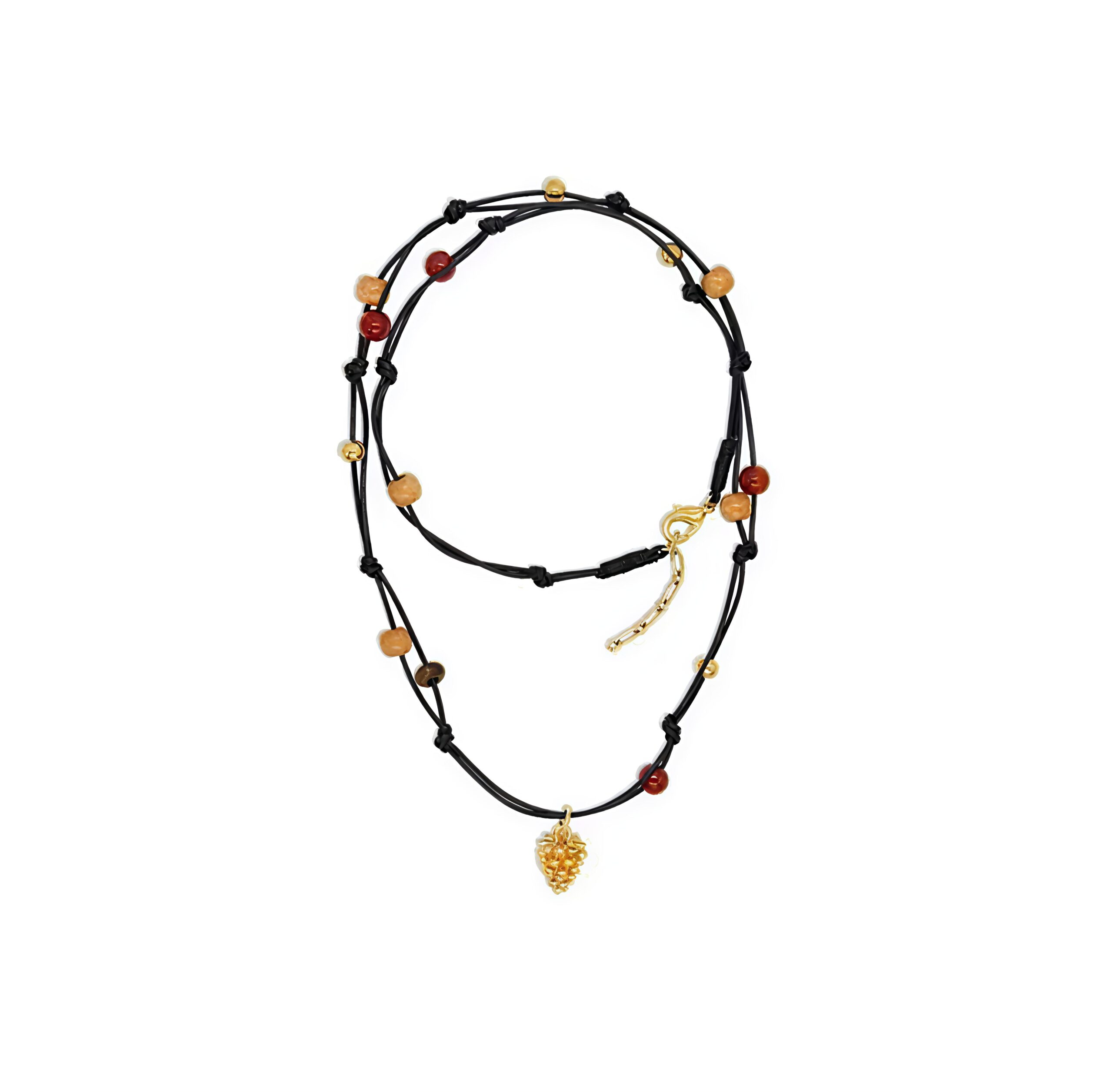 wood bead tassel necklace